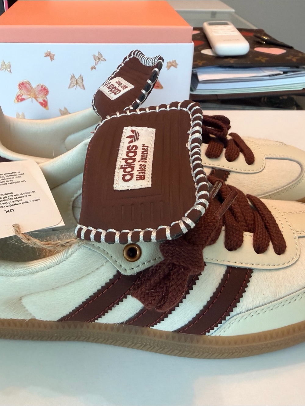 adidas Kids Samba Shoes - Cream and Brown